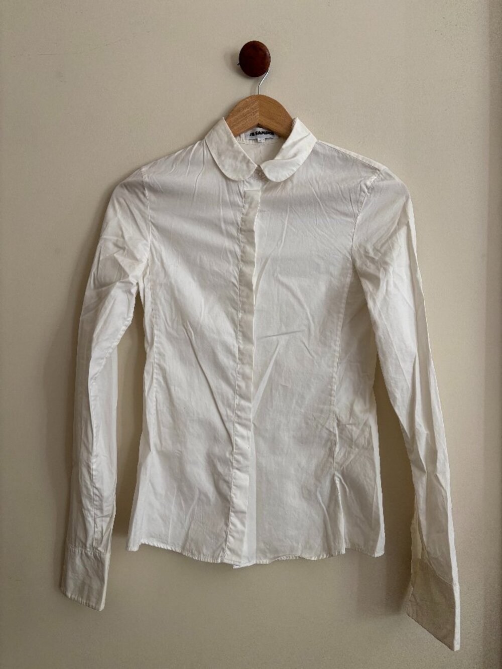 Jil Sander White Button Up W/ Peter Pan Collar